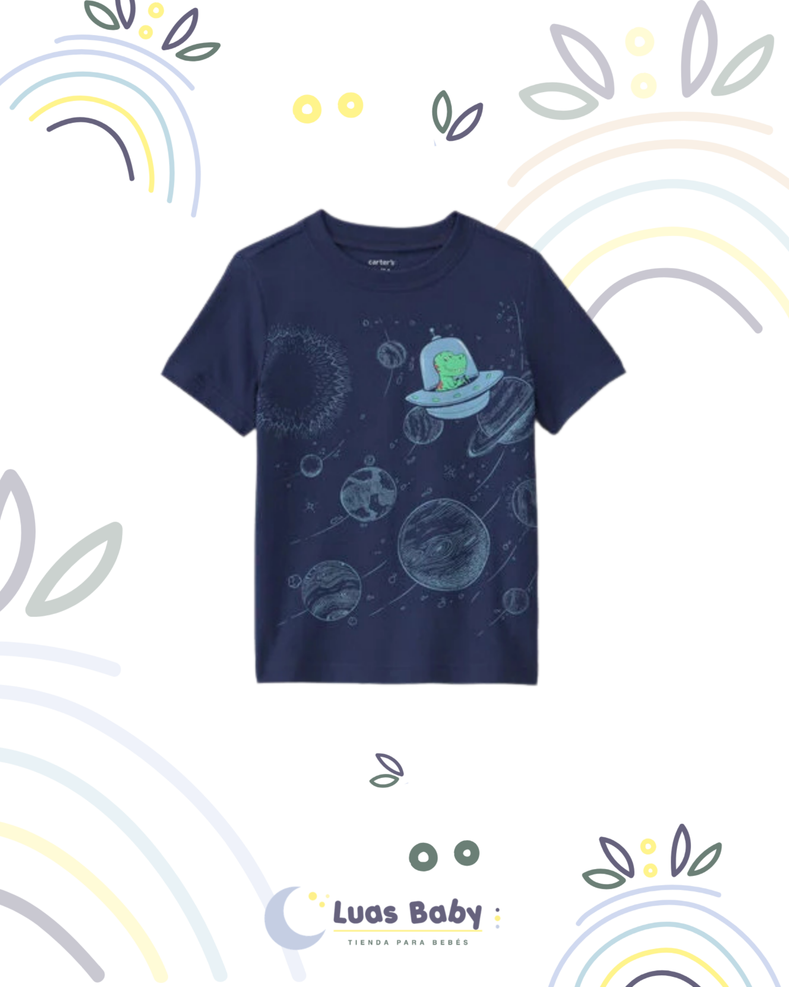 Camiseta Galaxia Azul Marino Carter's Niño