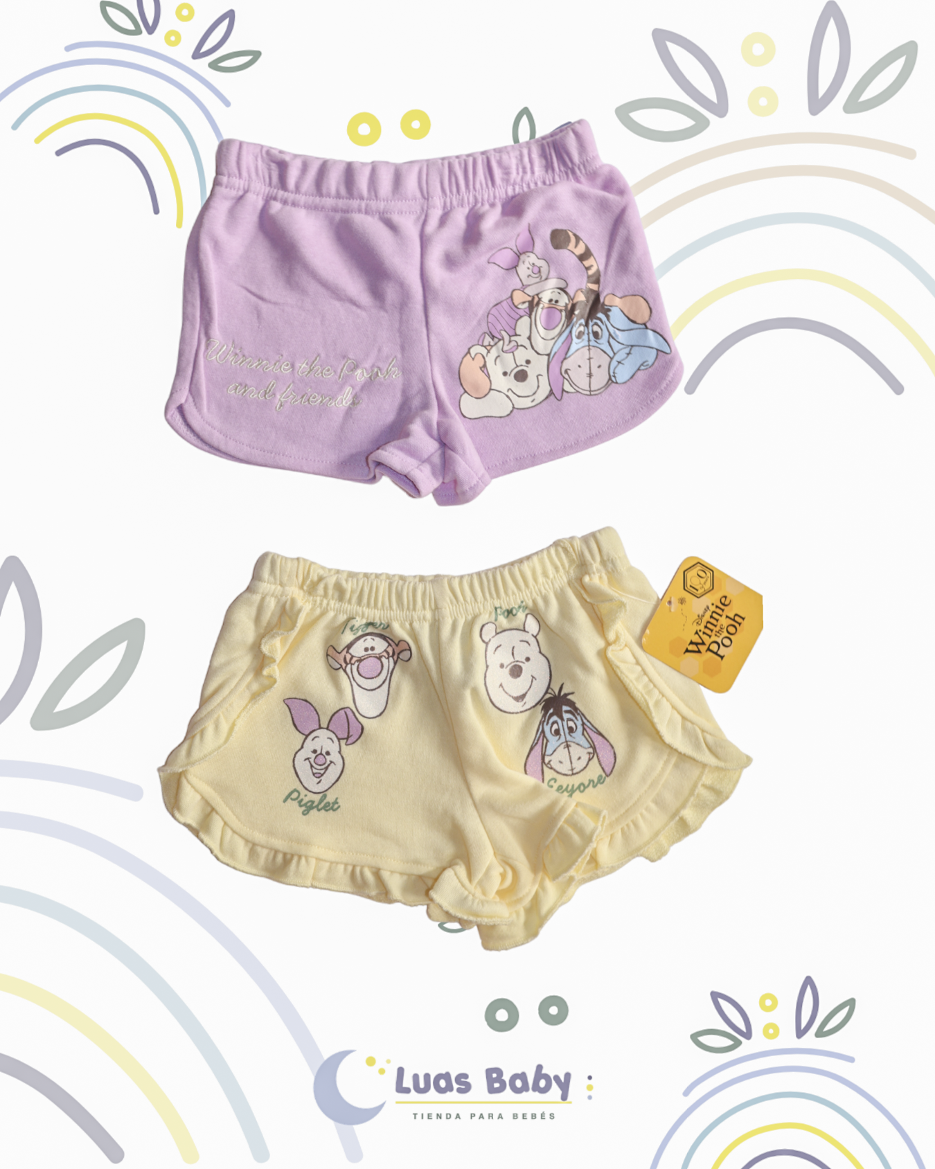 Pack 2 Shorts Winnie Pooh Amigos Niña